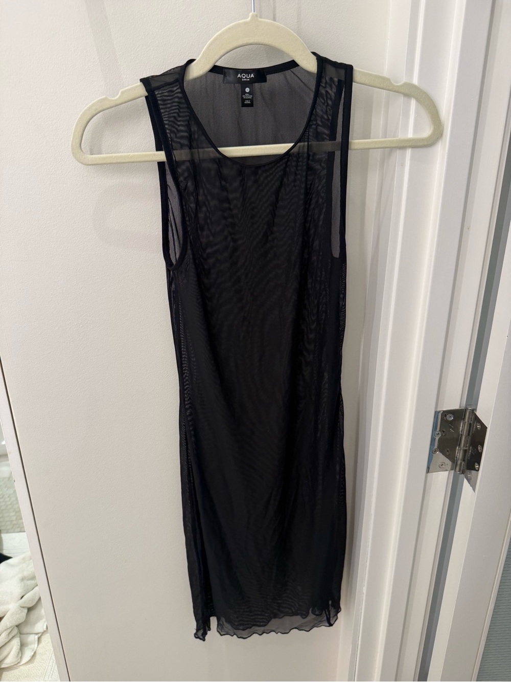 Aqua Black Sheer Mesh Swim Coverup